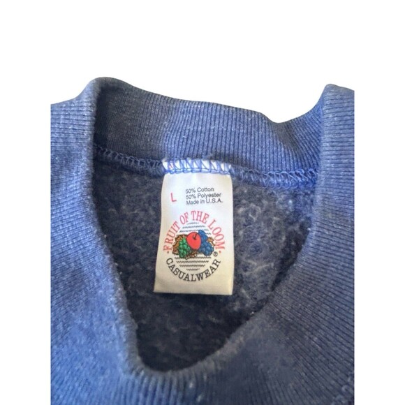 VTG Fruit Of The Loom Casualwear Crewneck Made In USA Size L Blue - Picture 2 of 7
